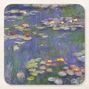 Monet Vattenliljor Mästerverk Målning Underlägg Papper Kvadrat