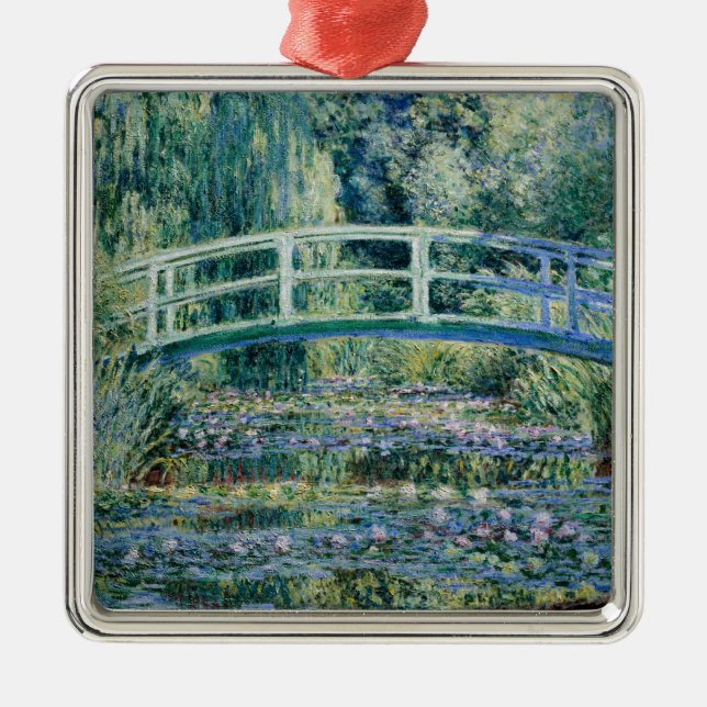 Monet - Vattenliljor och Japanska bron  Julgransprydnad Metall (Framsidan)