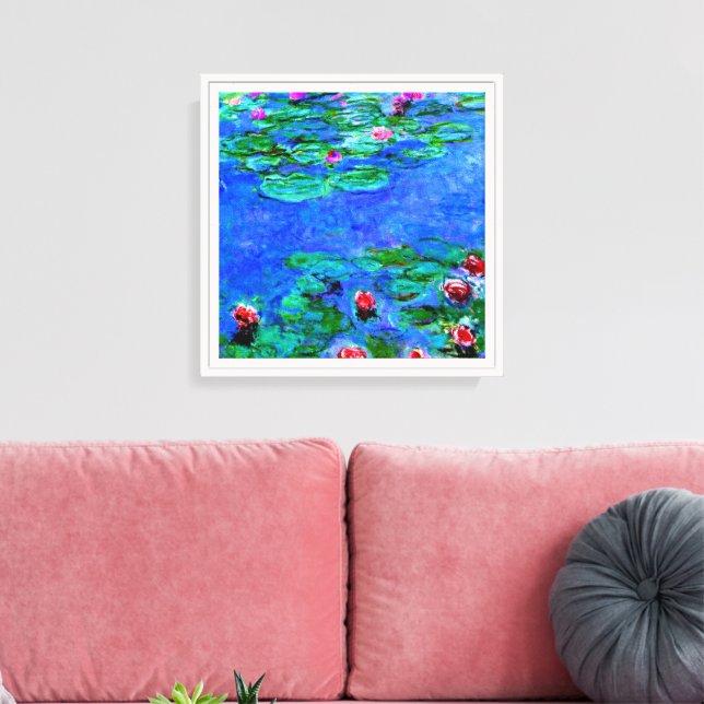 Monet - Vattenliljor, röda, Canvastryck (Insitu (Vardagsrum))