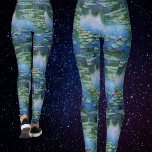 Monet Vattenliljor Vackra Akvarell Leggings