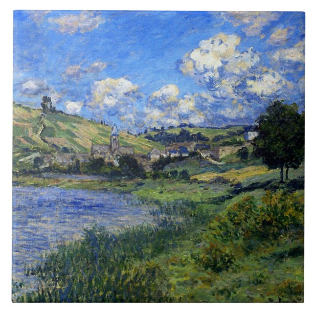 Monet - Vetheuil, Paysage Kakelplatta (Framsidan)