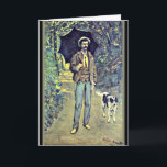 Monet, Victor Jacquemont Holding a Parasol Kort<br><div class="desc">Victor Jacquemont Holding a Parasol,  målning av berömd av Claude Monet.</div>