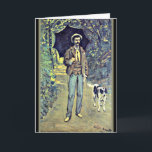 Monet, Victor Jacquemont Holding a Parasol Kort<br><div class="desc">Victor Jacquemont Holding a Parasol,  målning av berömd av Claude Monet.</div>