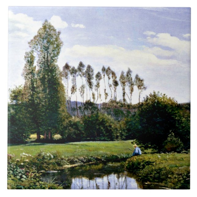 Monet - View at Rouelles Le Havre Kakelplatta (Framsidan)