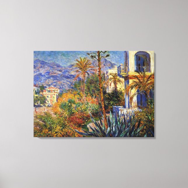 Monet - Villas vid Bordighera Canvastryck (Framsida)