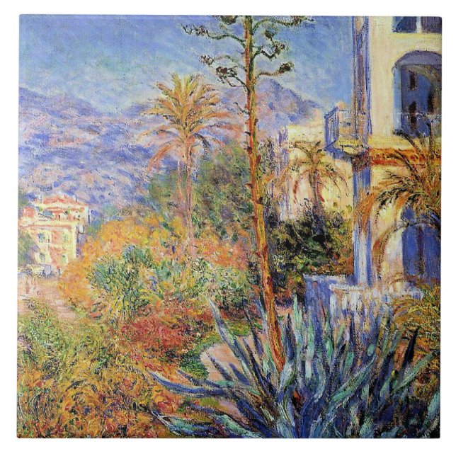 Monet - Villor vid Bordighera, Kakelplatta (Framsidan)