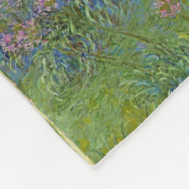 Monet vintage blomster trädgård vas bukett berömd fleecefilt