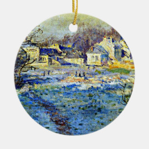 Monet - vit frost julgransprydnad keramik