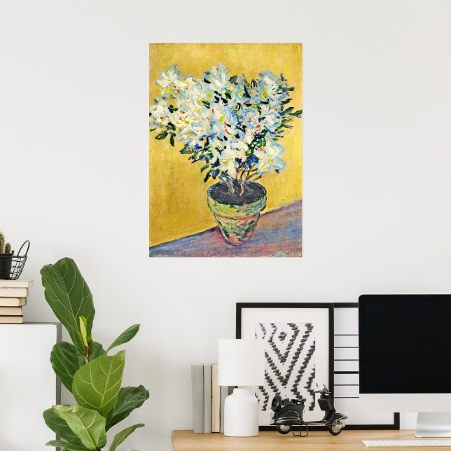 Monet - Vita Azaleor i en kruka,  Poster (Hemmakontoret)