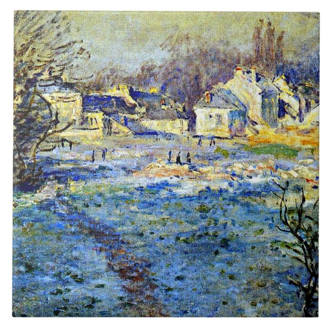 Monet - Vita frost, bra konsmålning Kakelplatta (Framsidan)