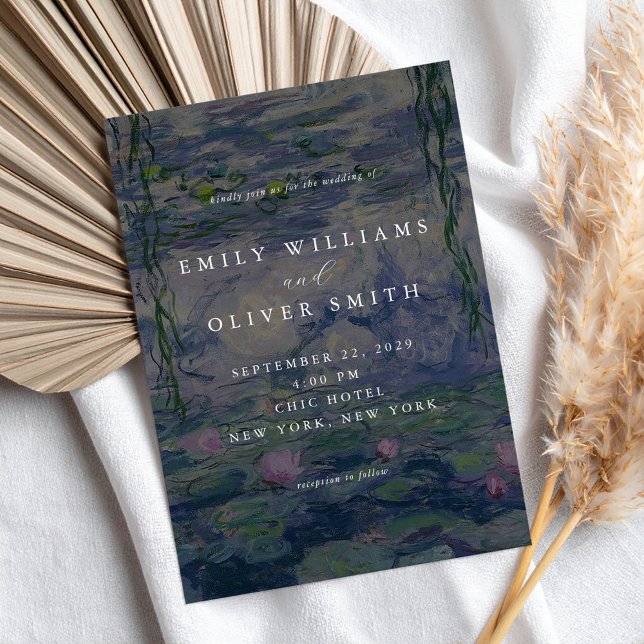 Monet Water Lilies Wedding Inbjudningar (Skapare uppladdad)