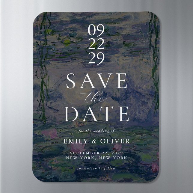 Monet Water Lilies Wedding Save The Date Magnet (Skapare uppladdad)