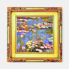 Monet Waterlilies Framed, Fine Art Magnet