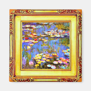 Monet Waterlilies Framsida, fin konst Magnet