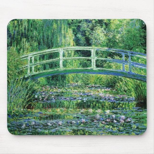 Monet Waterlilies och Japanska Bridge Mousepad Musmatta (Framsidan)