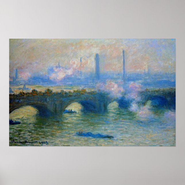 Monet: Waterloo Bridge i London av Claude Monet Poster (Framsidan)