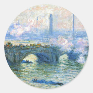 Monet - Waterloo Bridge, London Runt Klistermärke