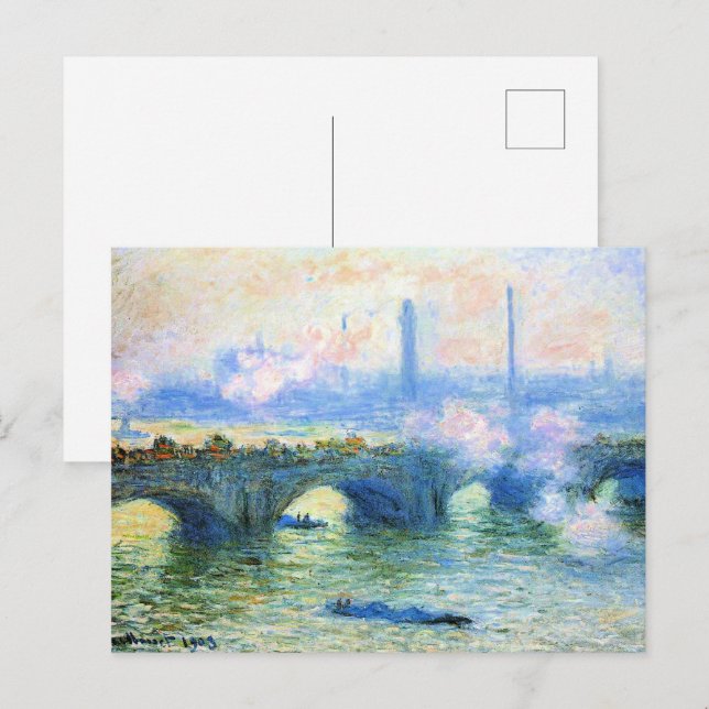 Monet - Waterloo Bridge, London Vykort (Fram/baksida)