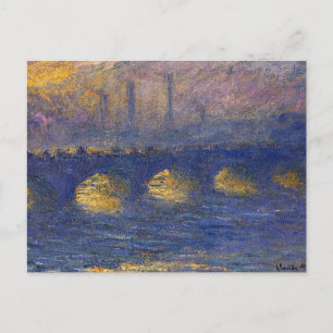 Monet - Waterloo Bridge, Overcast Weather Vykort