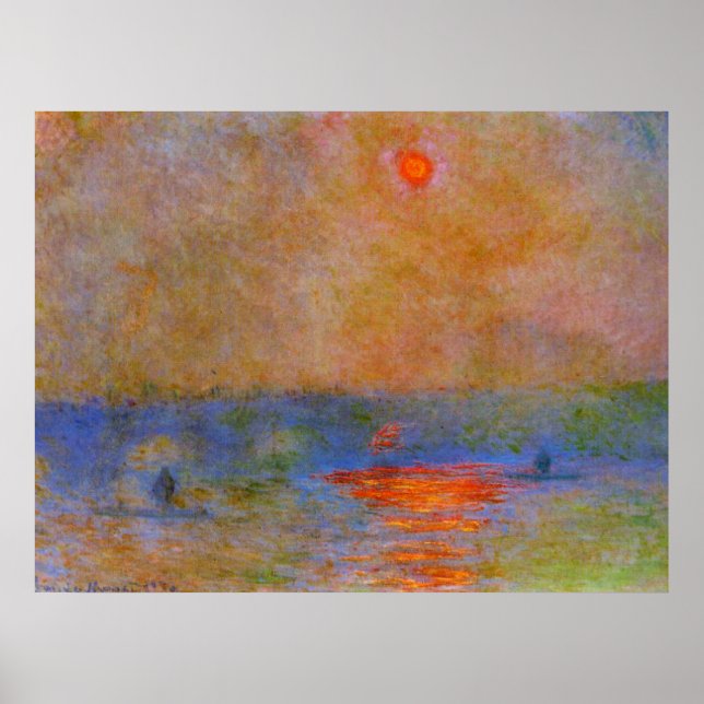Monet - Waterloo Bridge, Sunlight in Fog Poster (Framsidan)