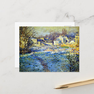 Monet - White Frost, 1875-grafik Vykort