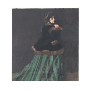 Monet Woman i Grönt Dress Anteckningsblock