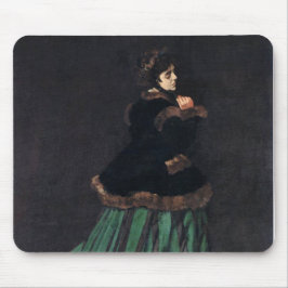 Monet Woman i Grönt Dress Musmatta