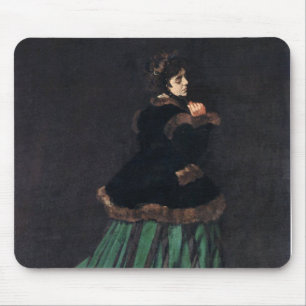 Monet Woman i Grönt Dress Musmatta