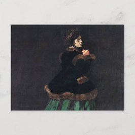 Monet Woman i Grönt Dress Vykort