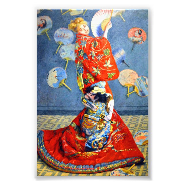 Monet Woman i japanska Costume Fototryck (Framsidan)