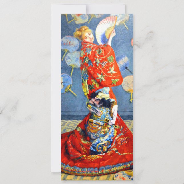 Monet Woman i japanska Costume Inbjudningar (Framsida)