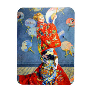 Monet Woman i japanska Costume Magnet