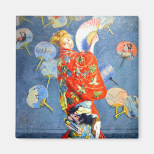 Monet Woman i japanska Costume Magnet