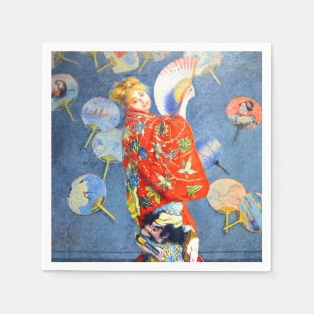 Monet Woman i japanska Costume Pappersservett (Framsidan)