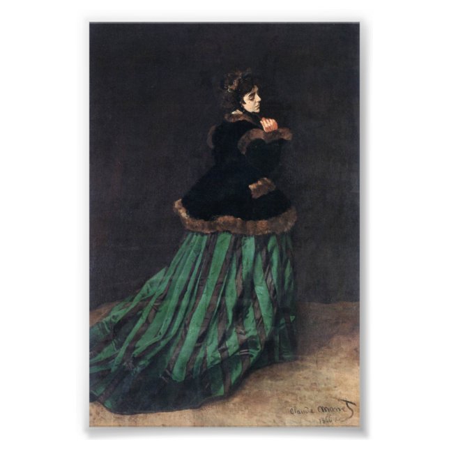 Monet Woman in Green Dress Fototryck (Framsidan)