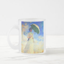 Monet Woman med Parasol Facing Höger Frostad Glasmugg