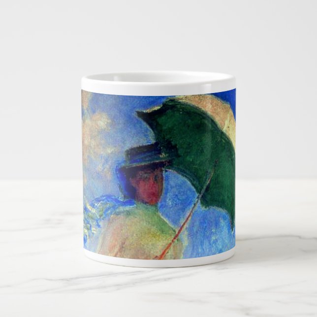 Monet Woman med Parasol Facing Höger Jumbo Mugg (Framsidan)