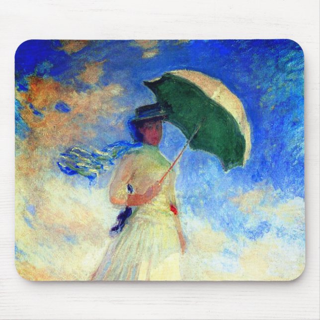 Monet Woman med Parasol Facing Höger Musmatta (Framsidan)