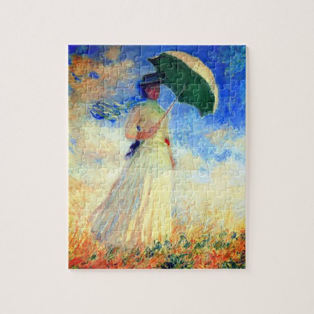 Monet Woman med Parasol Facing Höger Pussel (Vertikal)