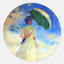 Monet Woman med Parasol Facing Höger