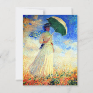 Monet Woman med Parasol Facing Höger Spara Datumet