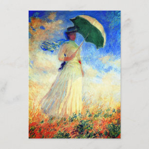 Monet Woman med Parasol Facing Höger Tilläggskort