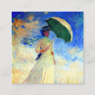 Monet Woman med Parasol Facing Höger Tilläggskort