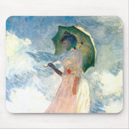 Monet Woman med Parasol Facing Lämnat Musmatta