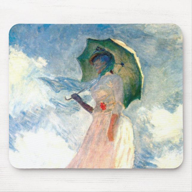 Monet Woman med Parasol Facing Lämnat Musmatta (Framsidan)