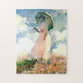 Monet Woman med Parasol Facing Lämnat Pussel