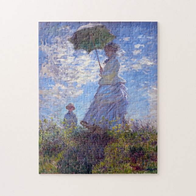 Monet Woman med parasol Fine Art Pussel (Vertikal)