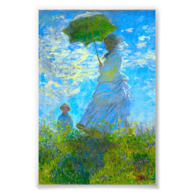 Monet Woman med parasol Fototryck (Framsidan)