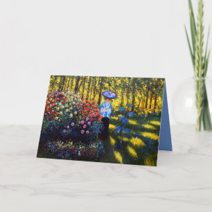 Monet Woman med parasol i Garden Inbjudan