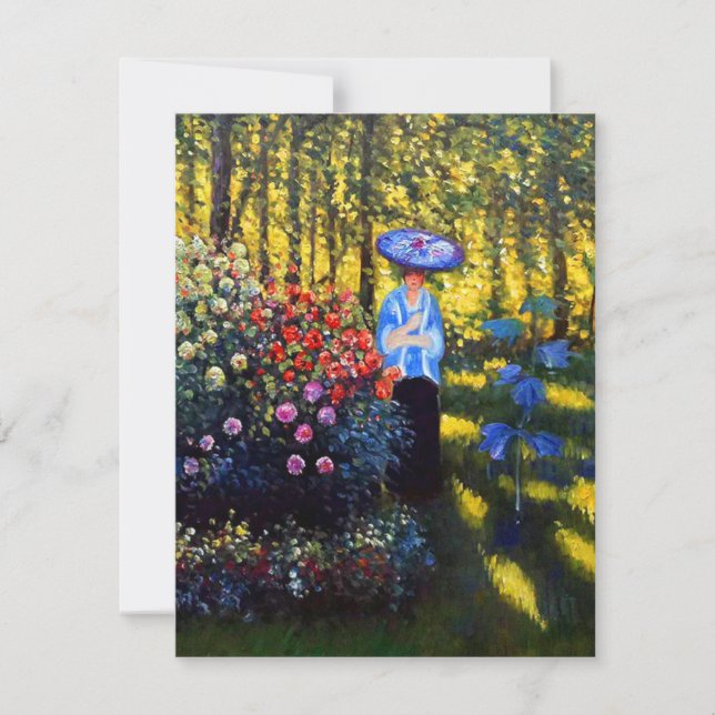 Monet Woman med parasol i Garden Inbjudningar (Framsida)